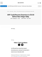 XRP Could Resume Downturn to $0.50 Before Next Major Rally