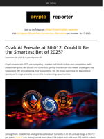 Ozak AI Presale at $0.012: Could It Be the Smartest Bet of 2025?