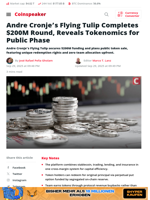 Andre Cronje’s Flying Tulip Completes $200M Round, Reveals Tokenomics for Public Phase - Coinspeaker