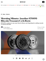 Morning Minute: Another $700M+ Bitcoin TreasuryCo Is Born - Decrypt