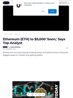 Ethereum (ETH) to $5,000 'Soon,' Says Top Analyst - U.Today