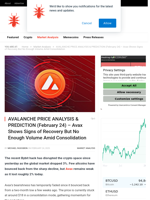 AVALANCHE PRICE ANALYSIS & PREDICTION (February 24) – Avax Shows Signs of Recovery But No Enough Volume Amid Consolidation - NullTX
