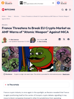 France Could Break EU Crypto Market With 'Atomic Weapon'