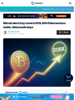 Bitcoin Next Key Level Is $136,000 If Momentum Holds, Glassnode Says