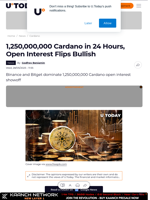1,250,000,000 Cardano in 24 Hours, Open Interest Flips Bullish
