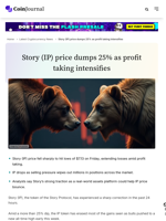 Story (IP) price dumps 25% as profit taking intensifies - CoinJournal