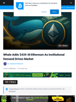 Whale Adds $435-M Ethereum As Institutional Demand Drives Market | Bitcoinist.com