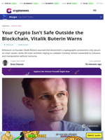 Your Crypto Isn't Safe Outside the Blockchain, Vitalik Buterin Warns