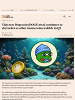 This new Dogecoin (DOGE) rival continues to skyrocket as other memecoins wobble in Q3 - AMBCrypto