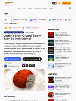 Japan’s Next Crypto Boom May Be Institutional – Crypto News Bitcoin News