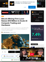 Bitcoin Mining Firm Luxor Raises $16 Million To Scale AI Compute Trading And Hardware
