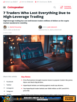 7 Traders Who Lost Everything Due to High-Leverage Trading - Coinspeaker