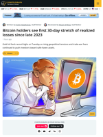 Bitcoin Holders See First 30-Day Realized Losses Since Late 2023