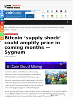 Bitcoin ‘supply shock’ could amplify price in coming months — Sygnum - The Crypto News Wire