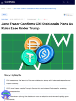 Jane Fraser Confirms Citi Stablecoin Plans As Rules Ease Under Trump