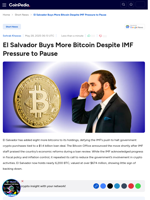 El Salvador Buys More Bitcoin Despite IMF Pressure to Pause