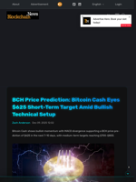 BCH Price Prediction: Bitcoin Cash Eyes $625 Short-Term Target Amid Bullish Technical Setup - Blockchain.News