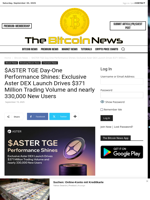 $ASTER TGE Day-One Performance Shines: Exclusive Aster DEX Launch Drives $371 Million Trading Volume and nearly 330,000 New Users