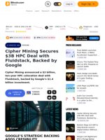 Cipher Mining Secures $3B HPC Deal with Fluidstack, Backed by Google – Mining Bitcoin News