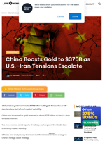 China Boosts Gold Amid United States–Iran Tensions