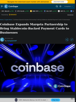 Coinbase Expands Marqeta Partnership to Bring Stablecoin-Backed Payment Cards to Businesses