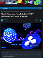 Ripple Treasury Joins SWIFT Program After Years of Doubt