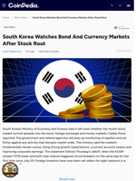 South Korea Watches Bond And Currency Markets After Stock Rout