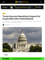 Trump Secures Republican Support for Crypto Bills After Initial Setback - CoinCentral