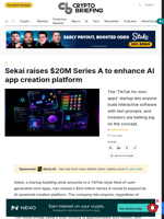 Sekai raises $20M Series A to enhance AI app creation platform