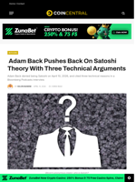  Adam Back Pushes Back On Satoshi Theory With Three Technical Arguments
