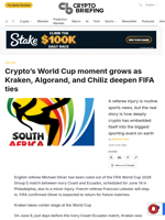 Crypto's World Cup moment grows as Kraken, Algorand, and Chiliz deepen FIFA ties