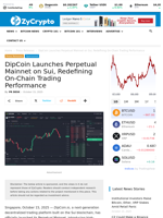 DipCoin Launches Perpetual Mainnet on Sui, Redefining On-Chain Trading Performance