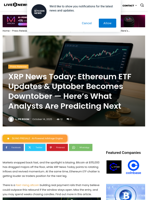 XRP News Today: Ethereum ETF Updates & Uptober Becomes Downtober — Here's What Analysts Are Predicting Next | Live Bitcoin News