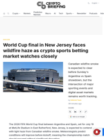 World Cup final in New Jersey faces wildfire haze as crypto sports betting market watches closely