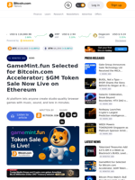 GameMint.fun Selected for Bitcoin.com Accelerator; $GM Token Sale Now Live on Ethereum – News Bitcoin News
