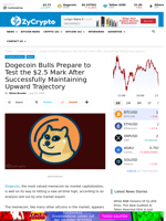 Dogecoin Bulls Prepare to Test the $2.5 Mark After Successfully Maintaining Upward Trajectory  ⋆ ZyCrypto