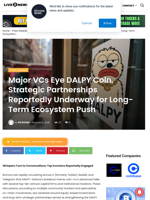 Major VCs Eye DALPY Coin, Strategic Partnerships Reportedly Underway for Long-Term Ecosystem Push | Live Bitcoin News