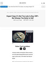 Expert Says It’s Not Too Late to Buy XRP–But Always Too Early to Sell