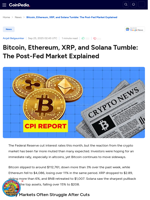 Bitcoin, Ethereum, XRP, and Solana Tumble: The Post-Fed Market Explained