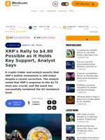 XRP's Rally to $4.80 Possible as It Holds Key Support, Analyst Says – Markets and Prices Bitcoin News