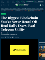 The Biggest Blockchain You’ve Never Heard Of: Real Daily Users, Real Telecom Utility - Crypto Daily
