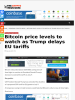Bitcoin price levels to watch as Trump delays EU tariffs - The Crypto News Wire