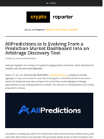 AllPredictions.io Is Evolving From a Prediction Market Dashboard Into an Arbitrage Discovery Tool