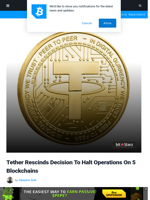 Tether Rescinds Decision To Halt Operations On 5 Blockchains | Bitcoinist.com