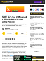 Will Mt Gox's First BTC Movement in 8 Months Add to Bitcoin's Selling Pressure?