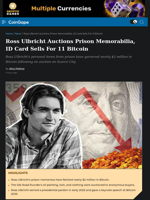 Ross Ulbricht Auctions Prison Memorabilia, ID Card Sells For 11 Bitcoin