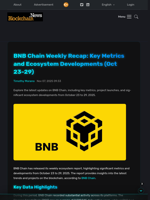 BNB Chain Weekly Recap: Key Metrics and Ecosystem Developments (Oct 23-29) - Blockchain.News