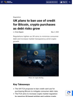 UK plans to ban use of credit for Bitcoin, crypto purchases as debt risks grow