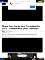 Ripple Exec Spots New Opportunities With Transatlantic Crypto Taskforce - U.Today