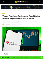 Texas Teachers Retirement Fund Gains Bitcoin Exposure